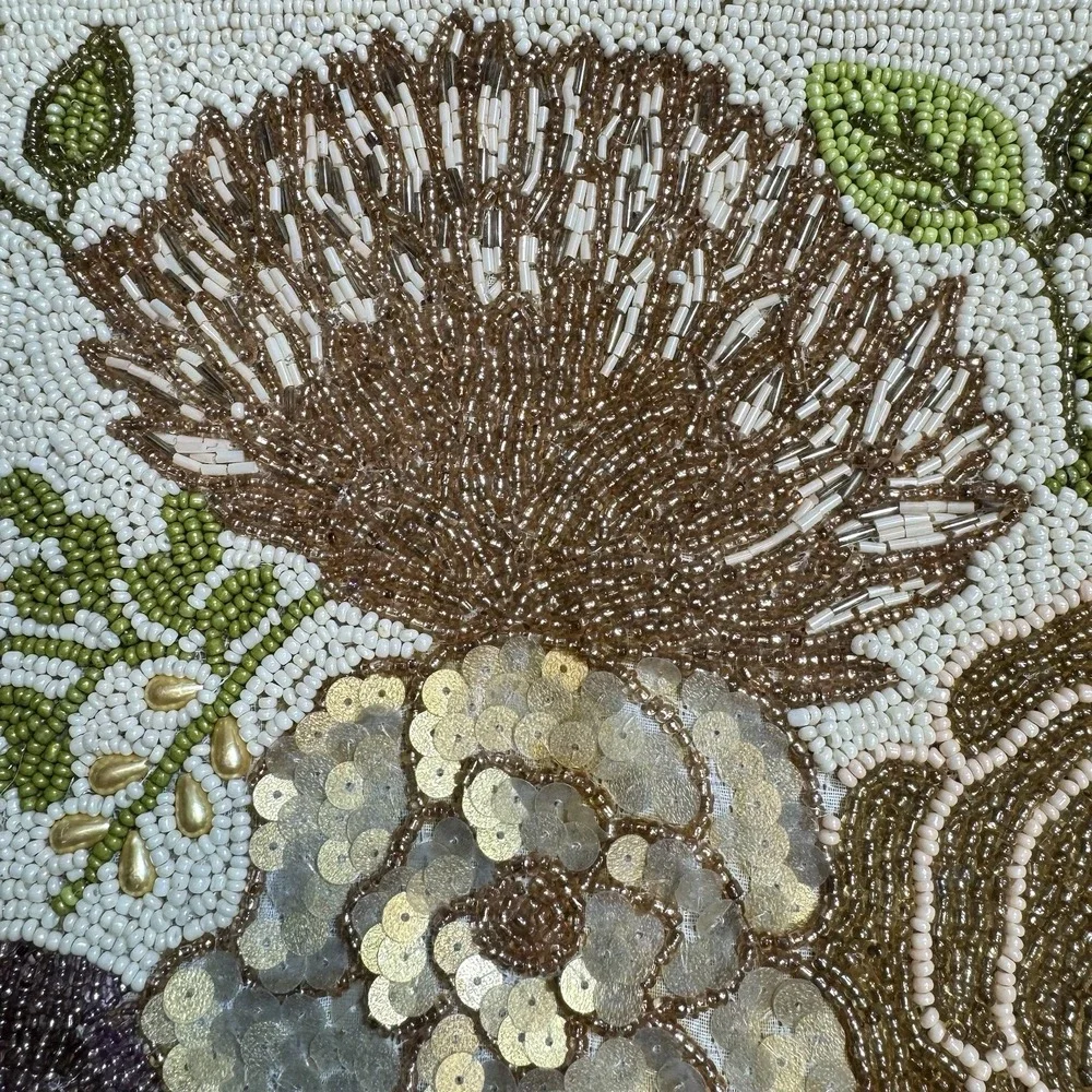 Pier 1 Imported Floral Beaded Placemat 14